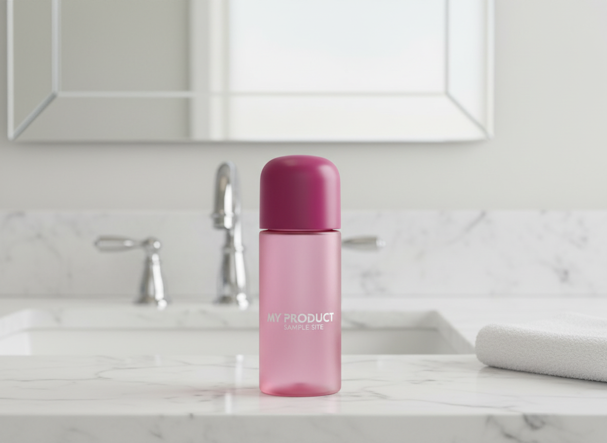 Product in a clean bathroom setting